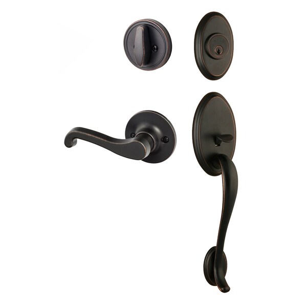 Sure-Loc Hardware Sure-Loc Hardware Aspen Handleset, Sage Lever Handleset Trim, Vintage Bronze, Left Hand AN507-SG LH 11P - main